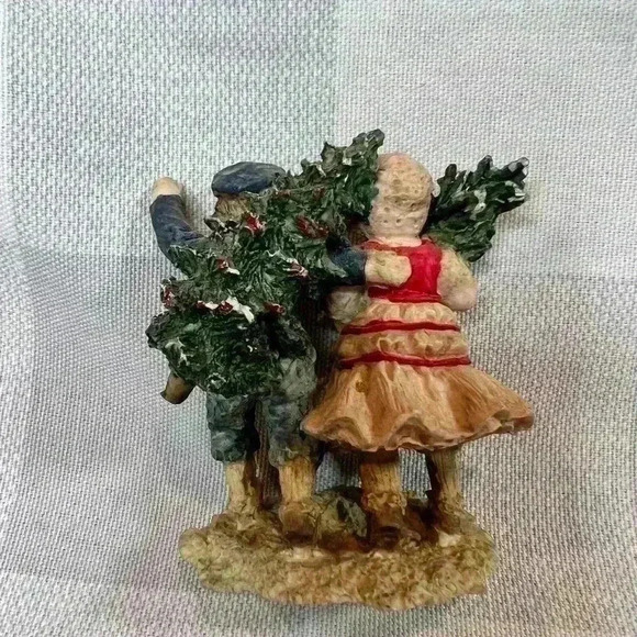 VTG Christmas Village boy and girl tree hunt - Picture 2 of 5